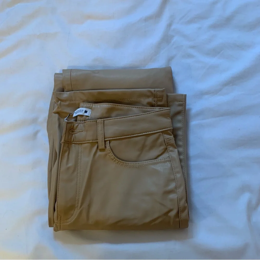 Melina pants lookalike! Faux leather beige nude flare out pants - Picture 7 of 8